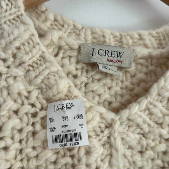 NWT J. Crew 100% Wool Handknit Fisherman Sweater - Picture 3 of 13